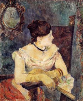 保羅 高更 Madame Mette Gauguin in an Evening Dress